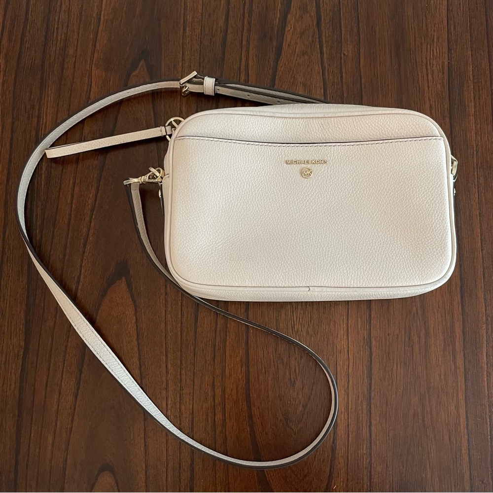 Michael Kors Leather Jet Set Charm East West Camera Crossbody